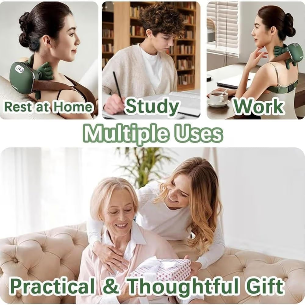 4D Handheld Neck & Shoulder Massager | Rechargeable Deep Tissue Massage Machine with Heat & Vibration
