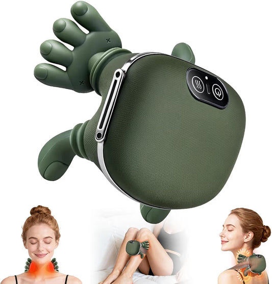 4D Handheld Neck & Shoulder Massager | Rechargeable Deep Tissue Massage Machine with Heat & Vibration