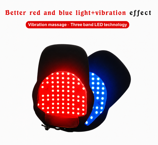 Red and blue light vibration Therapy Cap for Hair Growth | Stop Hair Fall & Reactivate Dormant Follicles| Wireless & Discreet| Auto Session, No Side Effects & Drug-Free| LED Technology hair-root Regeneration