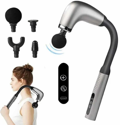 Fascial Gun Body Massager With Handle 4 Professional leval massage heads, Pack Of 1